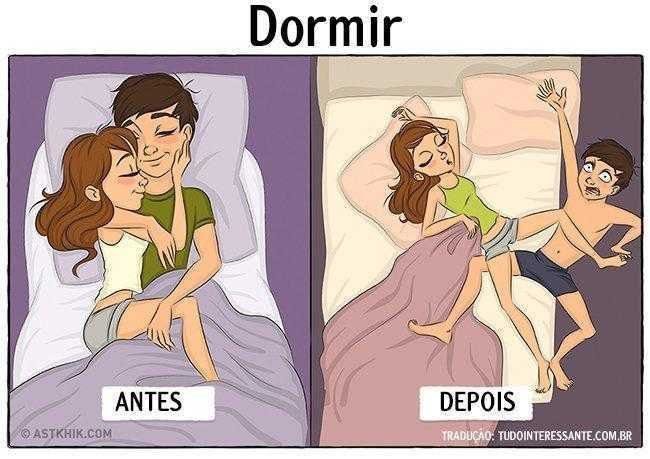 8 Exemplos mostrando como é a vida antes e depois do casamento