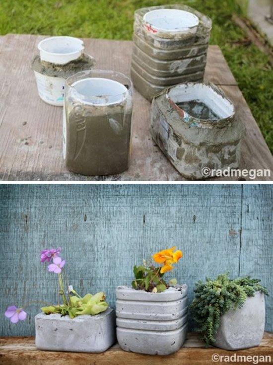 Vasinhos de Cimento para Suculentas