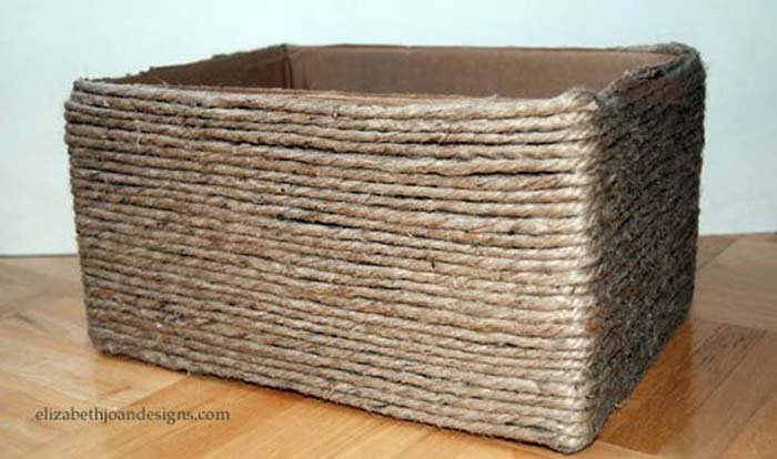 caixa4 - Transforme caixas de papelão cestas decorativa 1