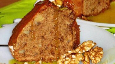 Bolo de noz e chocolate