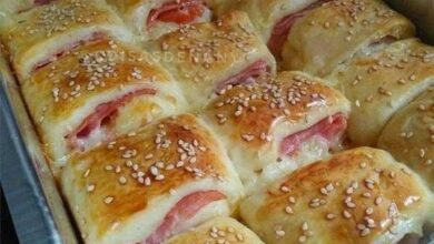 Enroladinho de queijo e presunto