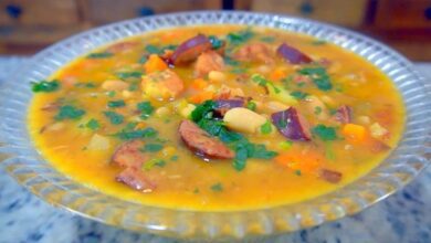 Feijão branco recheado muito saboroso e bem temperado