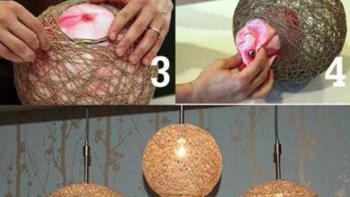 Como fazer luminária de barbante ud