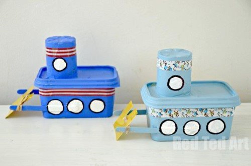 pote de margarina decorado