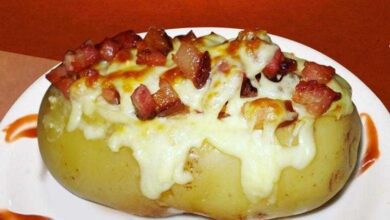 Batata Recheada com Requeijão e Bacon