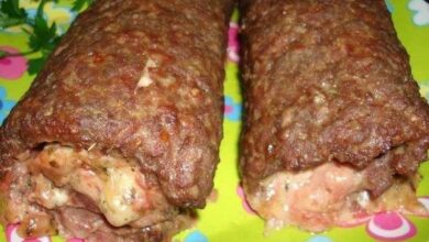 Rocambole de carne moída recheado