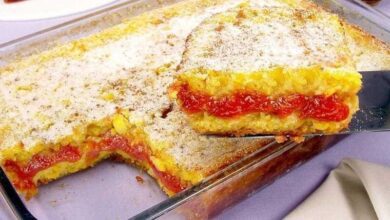 Pamonha recheada com goiabada dq