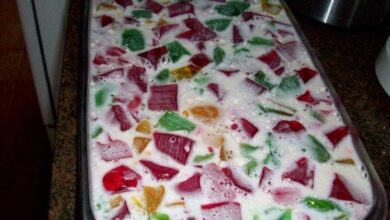 Gelatina colorida com guaraná