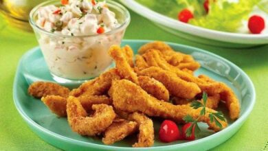 Dobradinha empanada com molho tártaro deliciosa