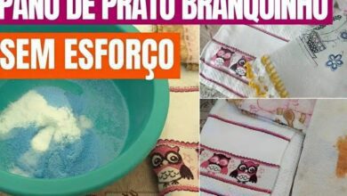 Misturinha caseira para lavar e desencardir panos de prato com apenas 4 ingredientes