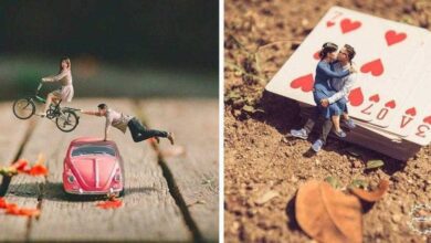 Fotógrafo de casamento transforma casais em miniaturas