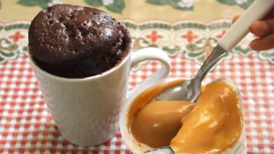 Receita de bolo de caneca de microondas