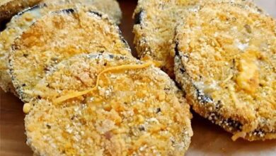 Berinjela à milanesa assada no forno bem sequinha e sem óleo mais saúde para sua família