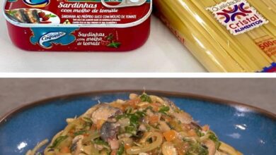Macarrão com sardinha uma refeição completa e barata que toda família adora