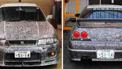 Ela pintou todo o carro do marido utilizando apenas marcador permanente! Inacreditável