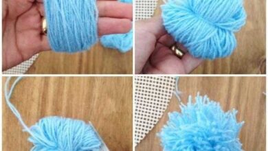 Como fazer chaveiro de Pompom de Lã s