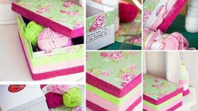 caixa de sapato com lã