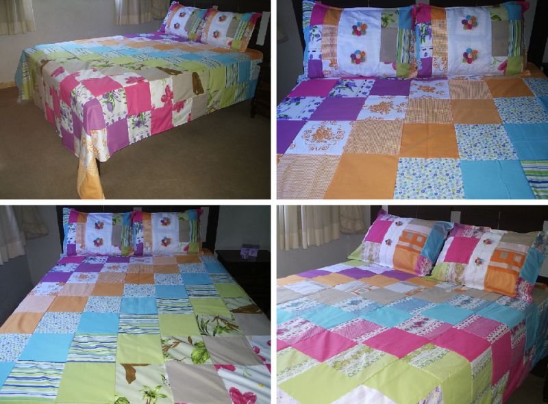 colcha com retalhos coloridos