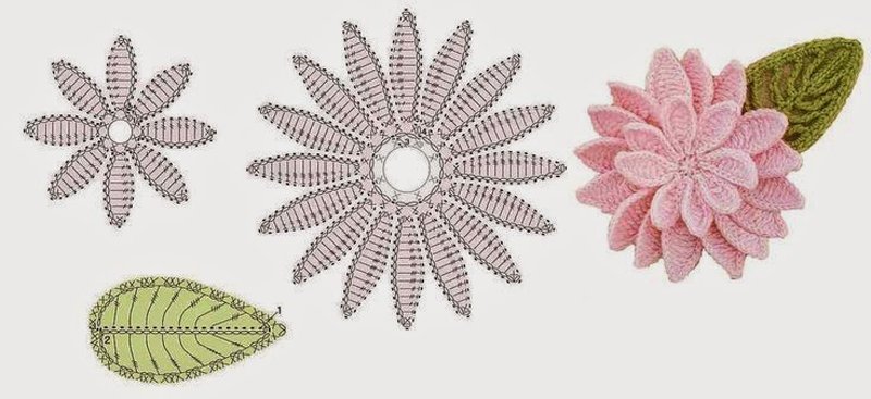 flor de croche rosa