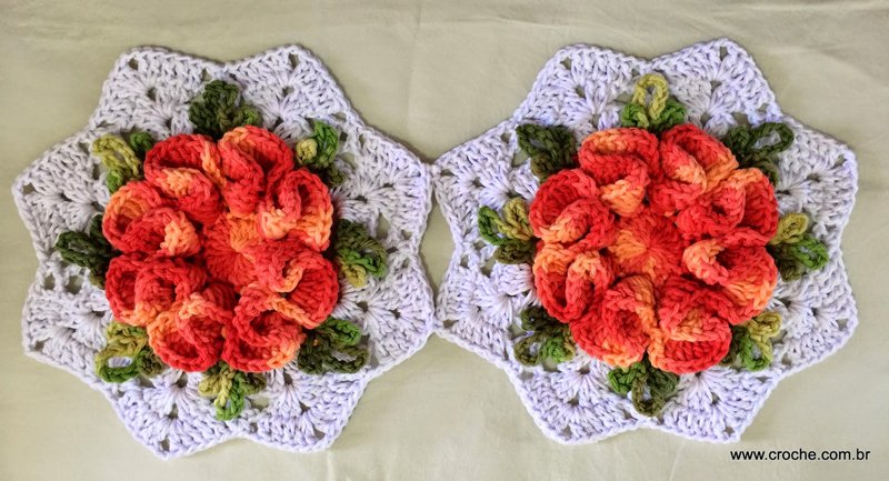 flor de croche de barbante