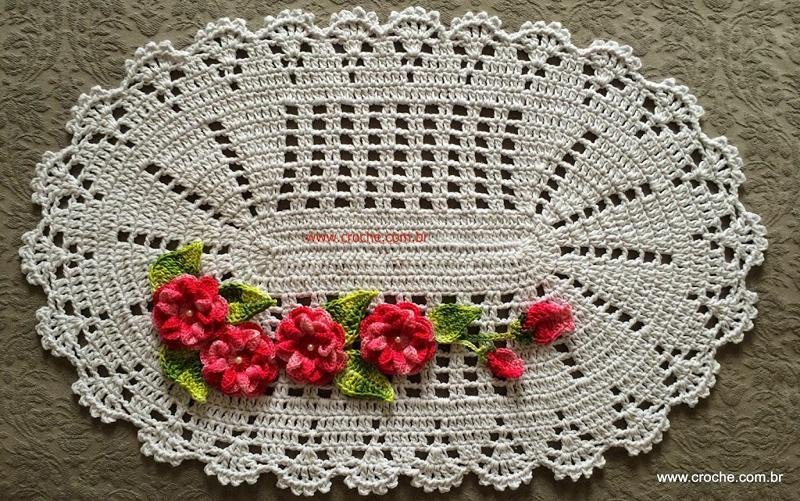 flor de croche para tapete
