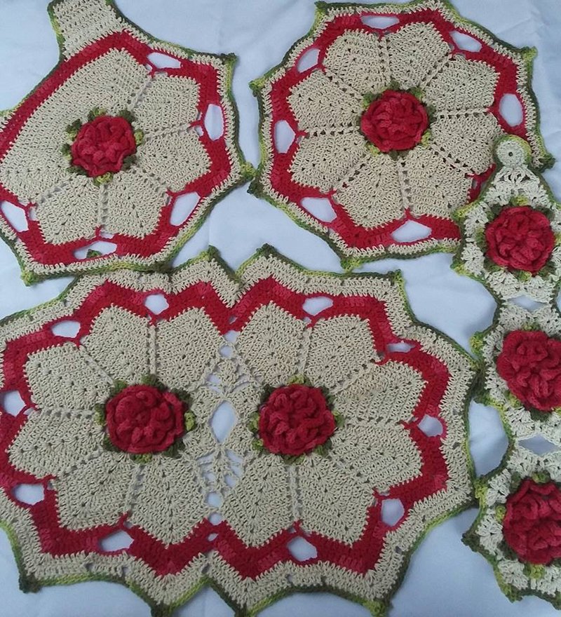 flor de croche pontuda