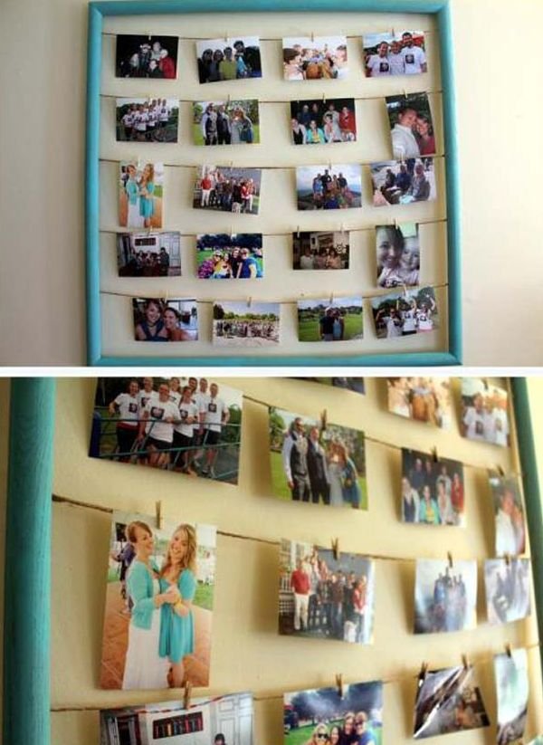 moldura com varal para fotos