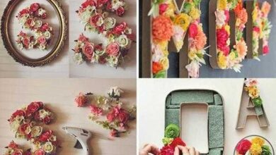 Como fazer letras com aplique de flores