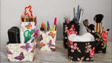 Porta trecos com caixa de leite