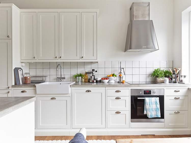 Decoração de cozinha com cores claras