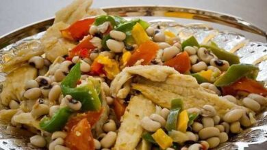 Salada de feijão fradinho com bacalhau