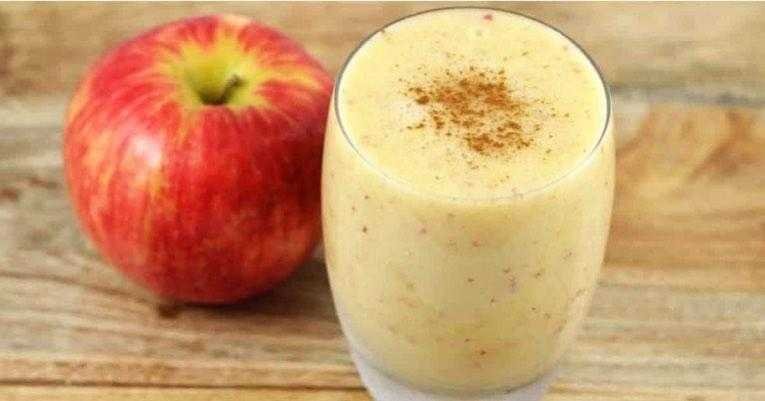 Batida de maçã, aveia e limão
