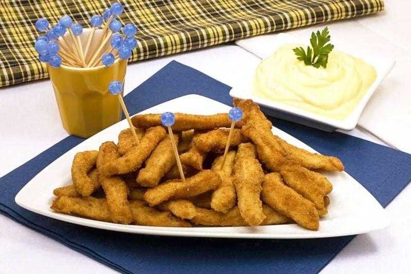 Isca de frango com molho de mostarda