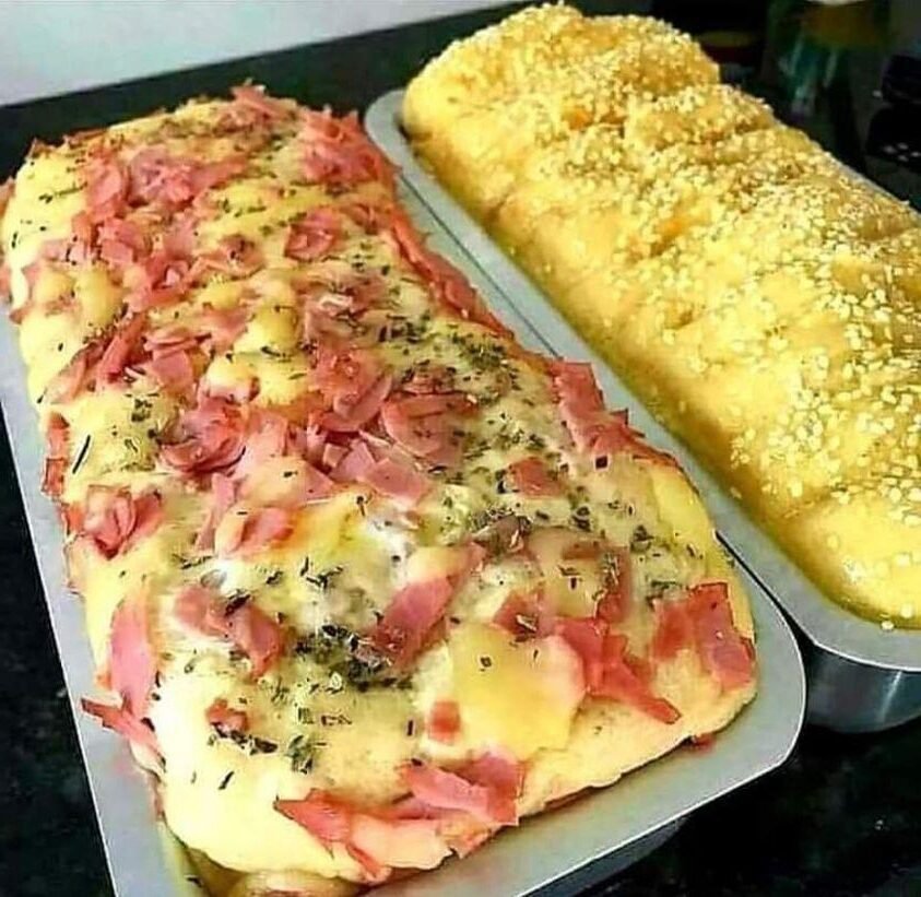 Pão recheado maravilhoso para o seu lanche da tarde