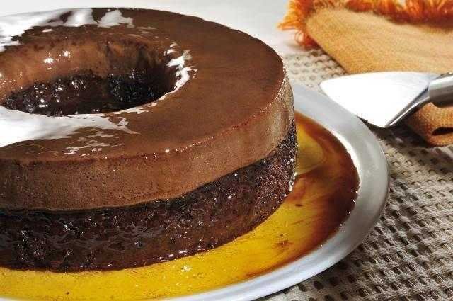 Receita de Bolo Pudim de Chocolate
