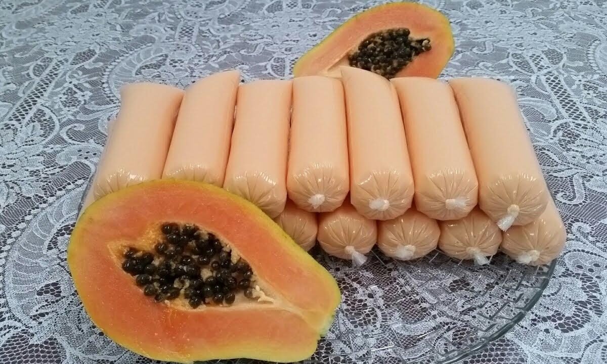 receita de sacolé de mamão cremoso