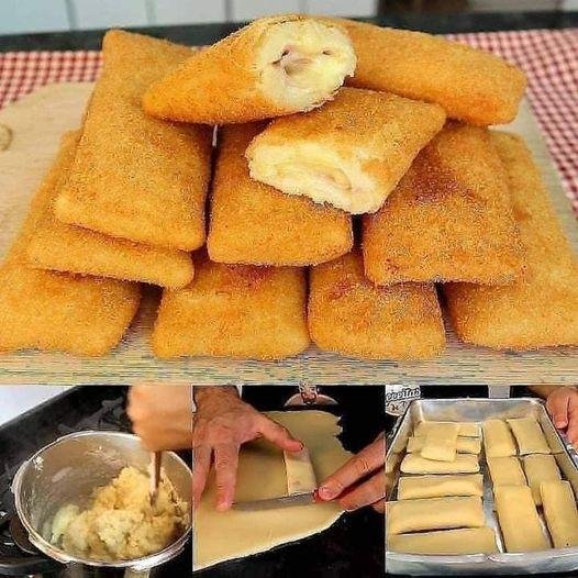delicioso salgado recheado, fácil de preparar, confira