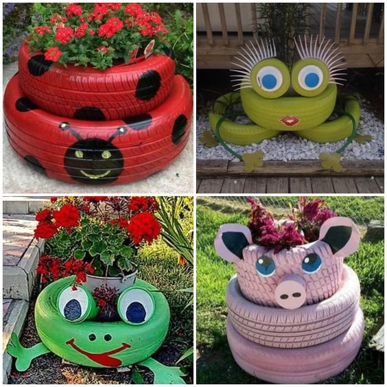 decoracao jardim pneus animais decoracao jardim pneus animais