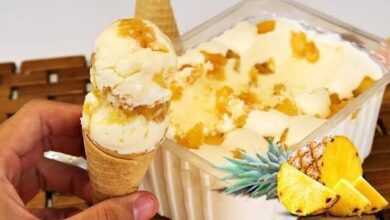 Sorvete de Abacaxi Caseiro de Suco Tang