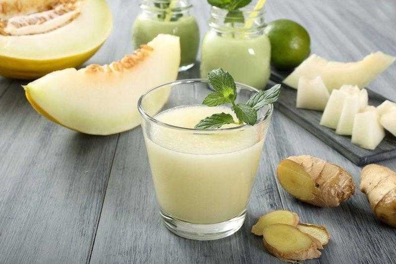 Suco de melão com hortelã e laranja para emagrecer f