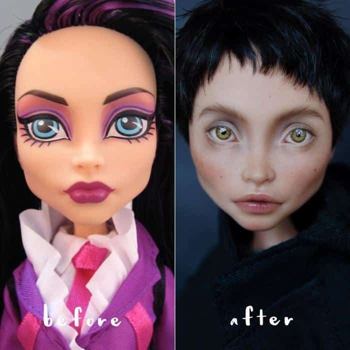 1596918532 427 Artista retira a maquiagem de bonecas e as recria com