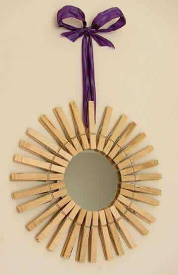 Como decorar a casa com espelho decorado espelho com pregador de roupa