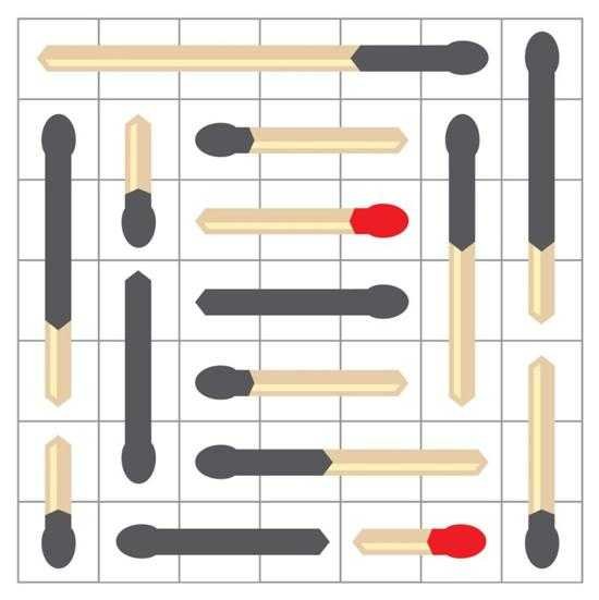 Desafio nivel dificil Quais as partes queimadas dos palitos de