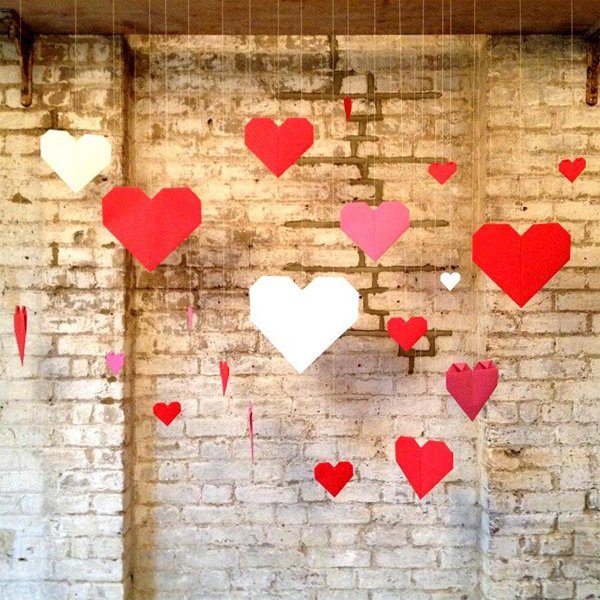 cordão origami de coração