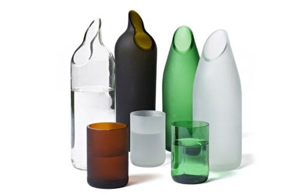 garrafa de vidro cortada enfeites