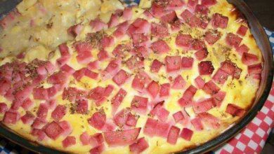 Receita de Batatas ao molho de presunto e queijo