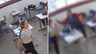 [VÍDEO] Aluno agride professora com tapa no rosto após discussão sobre ar-condicionado em escola da Bahia