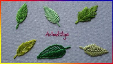 6 pontos básicos para fazer bordados de folhas