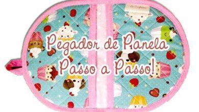 Como fazer pegador de panela oval