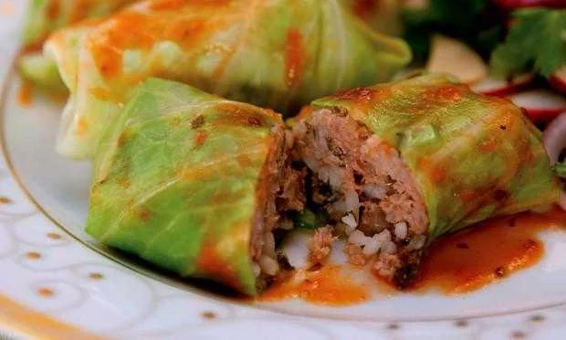 Enroladinho de Repolho com Carne Moída